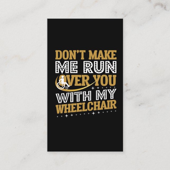 Carte De Visite Funny Whechair Humour Sarcasm Handicap Personnes (Devant)
