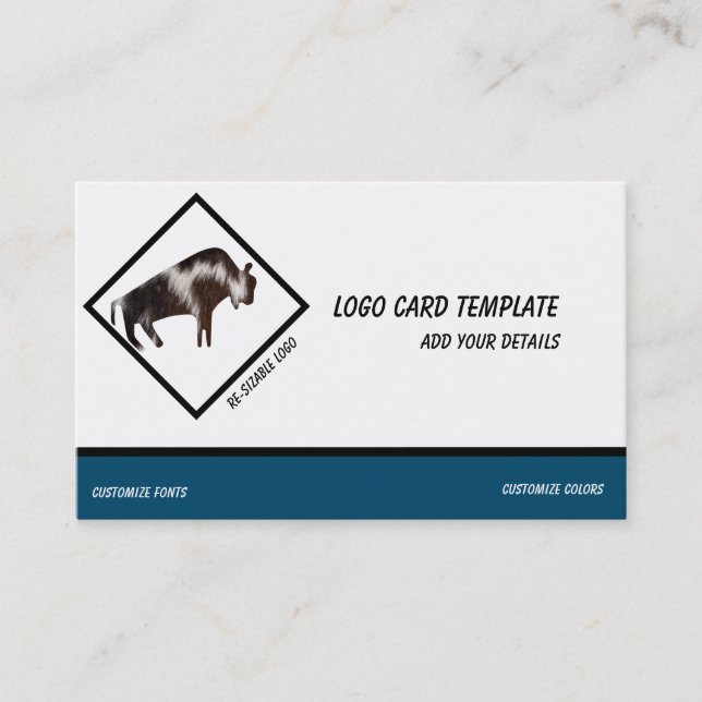 Carte De Visite Furry Bull Wild Animal. Logo (Devant)