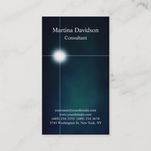 Carte De Visite Futuriste Bleu Unique Créatif (Devant)