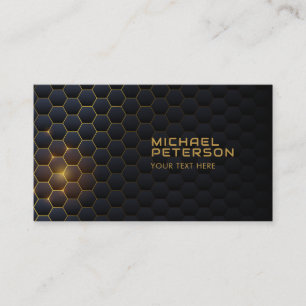Carte De Visite Futuriste Hexagonal Lumière Hitech Moderne