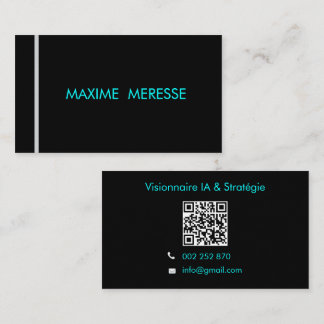 Carte De Visite Futuristic Cyber Minimalist QR Code Business Card