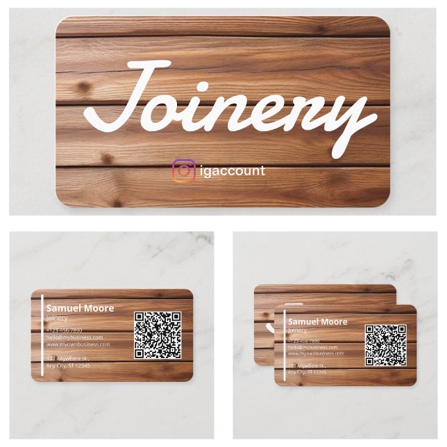 Carte De Visite Gabarits Menuiserie Code QR (Templates Joinery QR Code Business Card
)