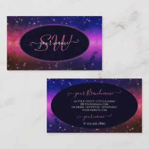 Carte De Visite Galaxie Colorée Universe Parties scintillant Étoil