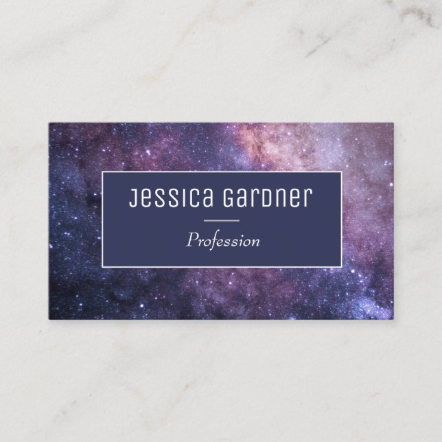 Carte De Visite Galaxie cosmique noire violette élégante moderne (Devant)