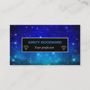 Carte De Visite Galaxie dégradé crépuscule étoiles bleu foncé