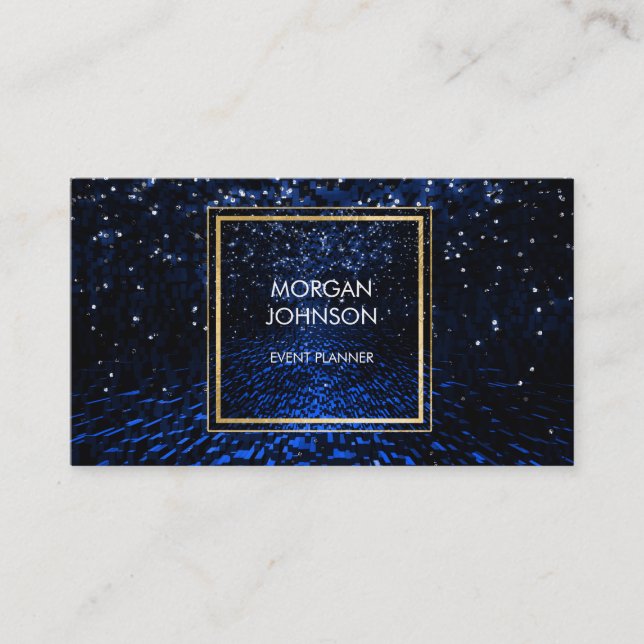 Carte De Visite Galaxy Space Noir Confetti Vip (Devant)