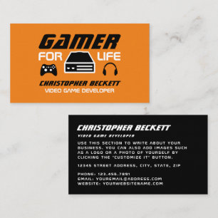 Carte De Visite Gamer for Life, Développeur de jeux vidéo, Concept