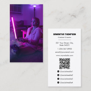 Carte De Visite Gamer Game Tester Contenu Créateur photo complète