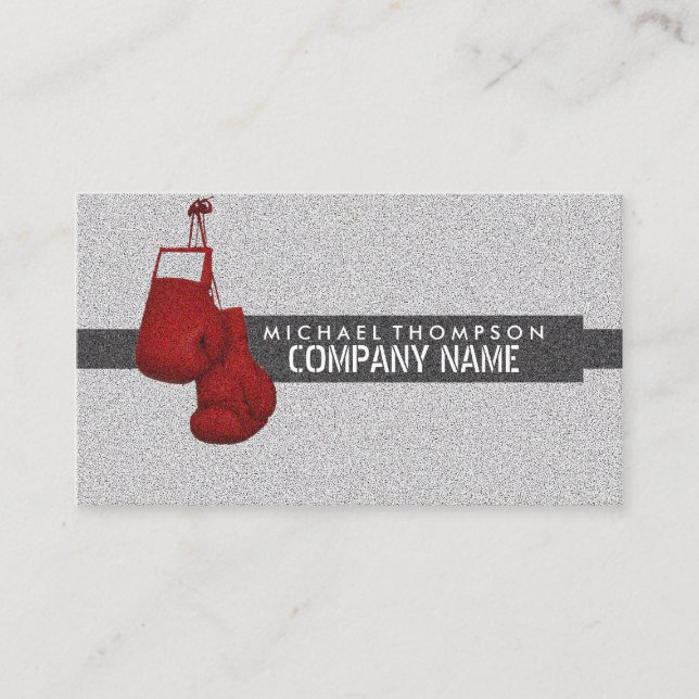 Carte De Visite Gants de boxe à grains rouges, Boxer, Entraîneur d (Devant)