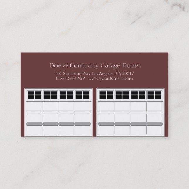 Carte De Visite Garage Door Company (Devant)