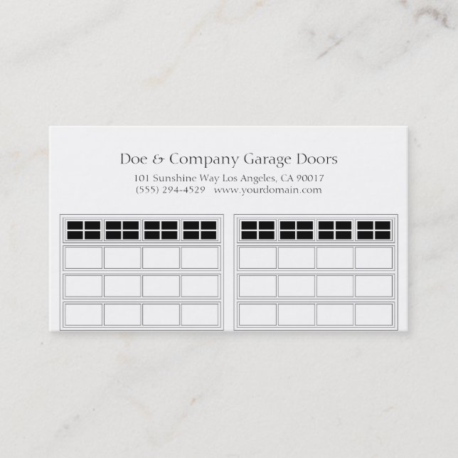 Carte De Visite Garage Door Company/blanc classique (Devant)