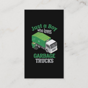 Carte De Visite Garbage Truck Loving Boy Toddler Cool Recyclage