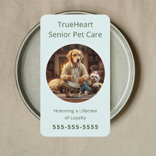 Carte De Visite Garde d'animaux de compagnie seniors de confiance