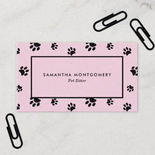 Carte De Visite Garde d'animaux professionnelle Empreintes de patt
