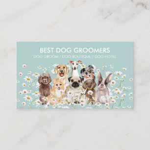 Carte De Visite Garde d'animaux Teal Green Daisy PetSitter vétérin