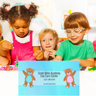 Carte De Visite Garde d'enfants bleu aquarelle