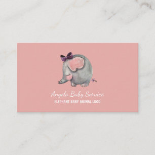 Carte De Visite Garde d'enfants éléphant Educateur de maternelle E