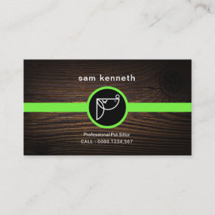 Carte De Visite Garde d'enfants en bois d'animal familier de