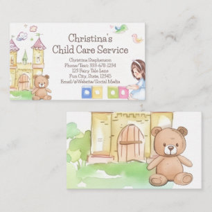 Carte De Visite Garde d'enfants et nounou pour enfants de Bear and