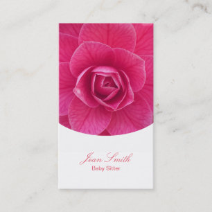 Carte De Visite Garde d'enfants florale rose chique