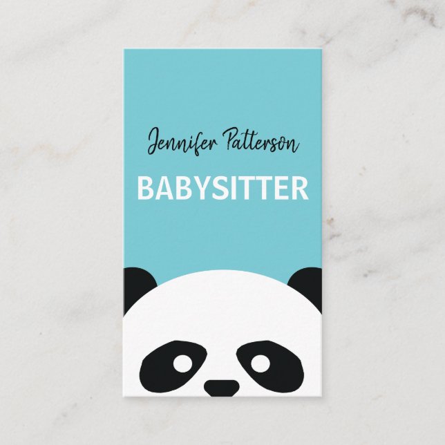 Carte De Visite Garde d'enfants mignonne de Childcare de panda de (Devant)