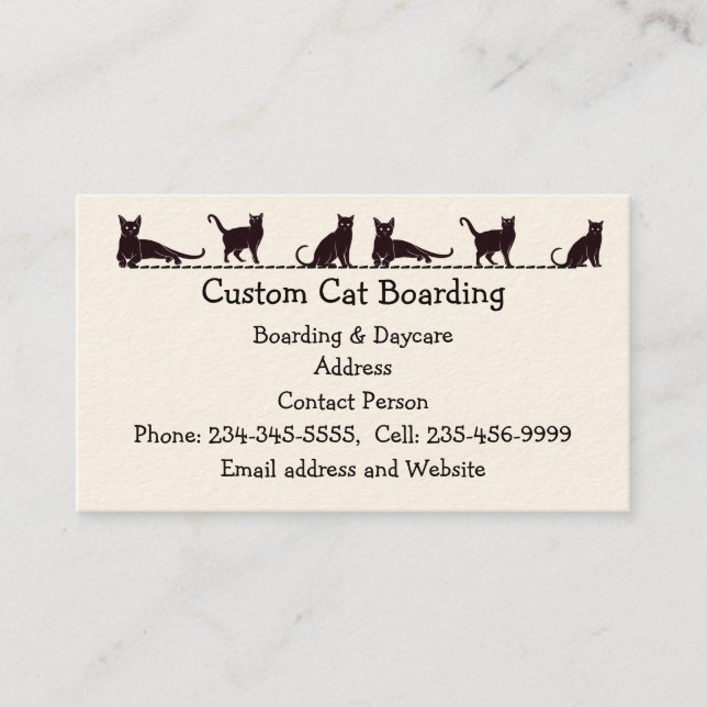 Carte De Visite Garde d'enfants pour chats personnalisés (Devant)