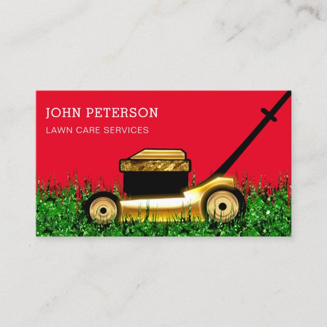 Carte De Visite Garde-pelouse Jardinage Service de coupe de l'herb (Devant)