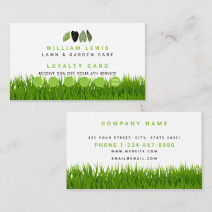 Carte De Visite Garden Lawn Care Feuilles Loyauté d'entreprise