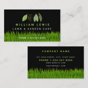 Carte De Visite Garden Lawn Care Landscaping Feuille Business Logo