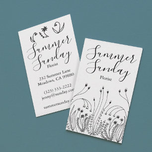 Carte De Visite Garden Line Art Florist Landscaper