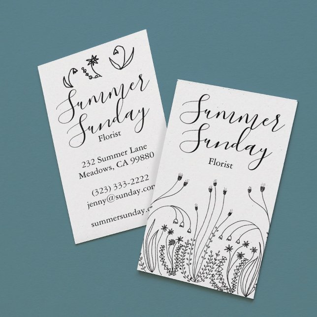 Carte De Visite Garden Line Art Florist Landscaper (Créateur téléchargé)