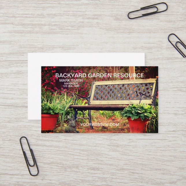 Carte De Visite Garden Nursery Business (Devant/Arrière en situation)