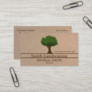 Carte De Visite Gardener d'entretien d'aménagement d'arbres et de 