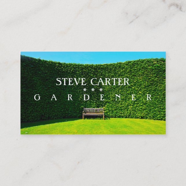 Carte De Visite Gardener, fleuriste Landscaper Plante de soins ver (Devant)