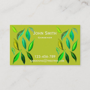 Carte De Visite Gardener service design moderne feuille