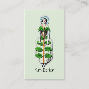 Carte De Visite Gardener Whimsical Femme De Fleurs