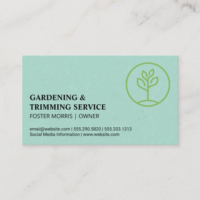 Carte De Visite Gardening Logo | Sprouting Plant (Devant)
