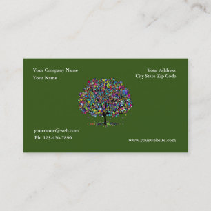 Carte De Visite Garderie de jardin d'arbre vert et paysage