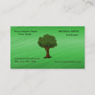 Carte De Visite Garderie de jardin d'arbre vert et paysage