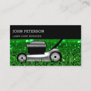 Carte De Visite Garderie de pelouse Service de coupe d'herbes Gris