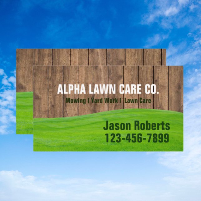 Carte De Visite Garderie d'herbe Entretien de la pelouse Paysage (Grass Mowing Yard Lawn Care Landscape Landscaping Business Card)