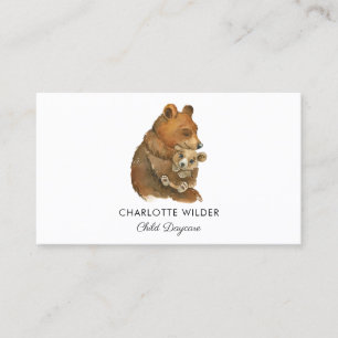 Carte De Visite Garderie Pour Enfants Ours Et Enfants