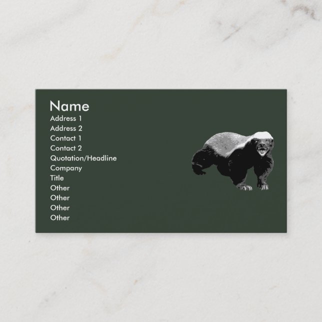 Carte De Visite Gardez le calme et ne vous inquiétez pas (Devant)