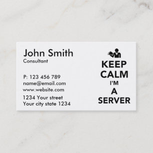Carte De Visite Gardez le calme que je suis un serveur
