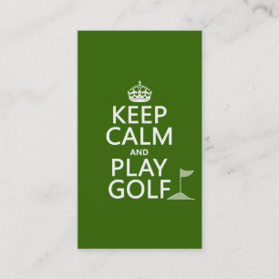 Carte De Visite Gardez le golf de calme et de jeu - toutes les