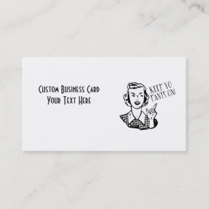 Carte De Visite Gardez le pantalon de Yo dessus ! - Rétro femme au