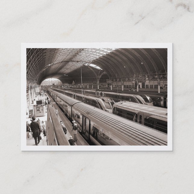 Carte De Visite Gare de Paddington, Londres. Mini photo (bordé) (Devant)