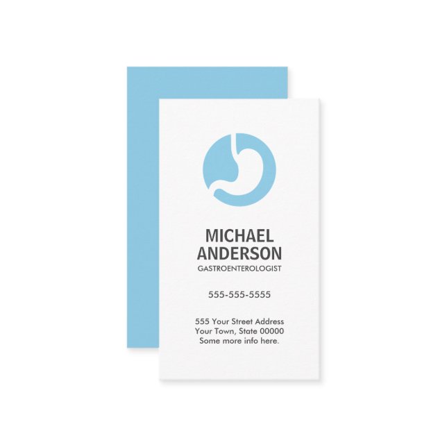 Carte De Visite Gastroentérologue moderne et minimal (Devant/Arrière en situation)