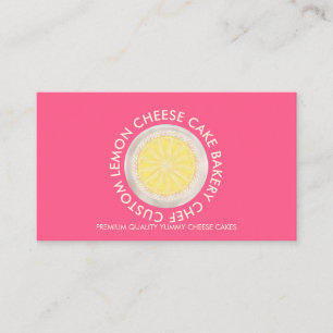 Carte De Visite Gâteau au fromage rose néon vif Pâtisserie de boul