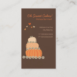 Carte De Visite Gâteau d'anniversaire orange de mariage de pêche